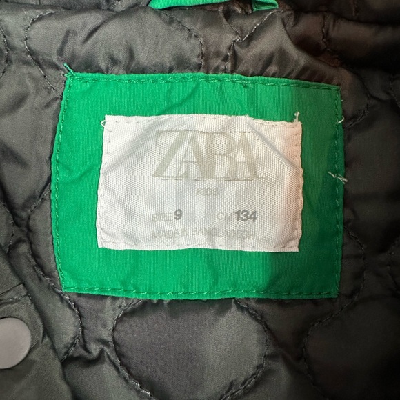 NWOT Zara Green Kangaroo Pocket Jacket - Boys 9 - Picture 7 of 8